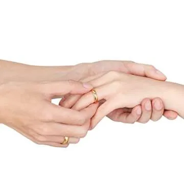 TIGRADE Gold Titanium Ring - Comfort Fit Wedding Band