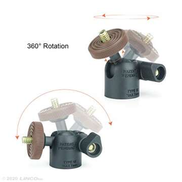 (4 Pack) LINCO Lincostore 1/4" Swivel Mini Ball Head Screw Tripod Mount for DSLR Camera Camcorder Light Bracket A020 for Cell Phone Holder (A020-4)