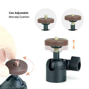 (4 Pack) LINCO Lincostore 1/4" Swivel Mini Ball Head Screw Tripod Mount for DSLR Camera Camcorder Light Bracket A020 for Cell Phone Holder (A020-4)