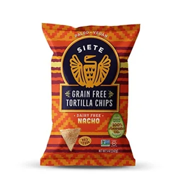 Siete Tortilla Chips | Grain Free | Gluten Free Chips | Paleo & Vegan Snacks | Non GMO | Nacho, 5 Oz...