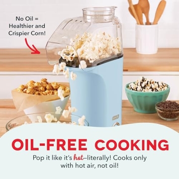 DASH Hot Air Popcorn Popper for Movie Nights