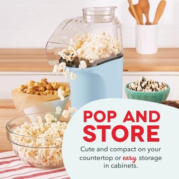 DASH Hot Air Popcorn Popper for Movie Nights