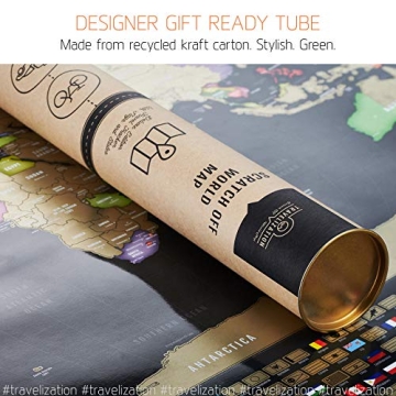 Travelization XL Scratch Off World Map for Travelers