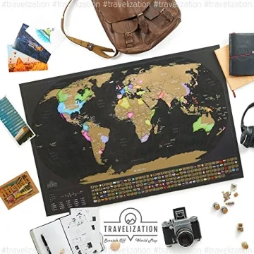 Travelization XL Scratch Off World Map for Travelers
