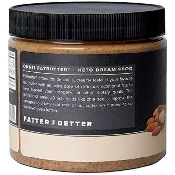 Onnit Fat Butter - KETO SNACKS FAVORITE - Low Carb Nut Butter Packed with Macadamia Nuts, Organic Chia Seeds, Organic Coconut Oil - Salted Almond