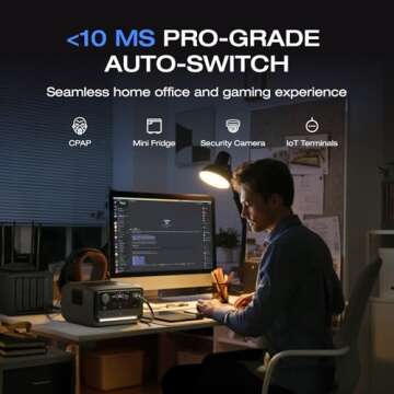 EF ECOFLOW Solar Generator RIVER 3 Plus with 45W Solar Panel, 286Wh Portable Power Station LiFePO4 Battery, 3 Up to 1200W AC Outlets, <10 MS UPS, Expandable to 858Wh, <30 dB Quiet, 1Hr Fast AC Charge