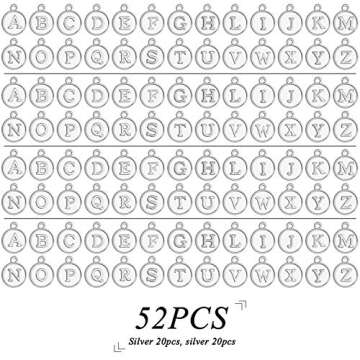 2 Sets(52 pcs) Alloy A-Z Initial Alphabet Letter Mixed Charms Pendants for DIY Jewelry Making,Bracel...