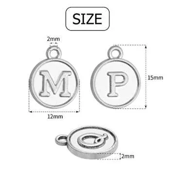 2 Sets(52 pcs) Alloy A-Z Initial Alphabet Letter Mixed Charms Pendants for DIY Jewelry Making,Bracelet and Crafting,Silver