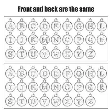 2 Sets(52 pcs) Alloy A-Z Initial Alphabet Letter Mixed Charms Pendants for DIY Jewelry Making,Bracelet and Crafting,Silver