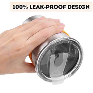 Yummy Sam Stainless Steel Cups with Straws and Lids,12oz Spill-proof Kids Tumblers Dishwasher Safe, Unbreakable Metal Toddler Cups with Heat-insulated Sleeves for Cold and Hot drinks.5 Pack