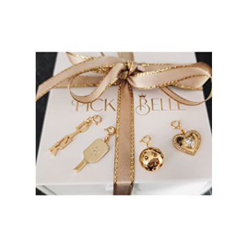 Pickleball Paddle Stud Earrings 18K Gold Plated Over 925 Sterling Silver - Embellished with Cubic Zirconia | Birthday Gift Pickleball Players, Christmas Gifts for Pickleball Lovers