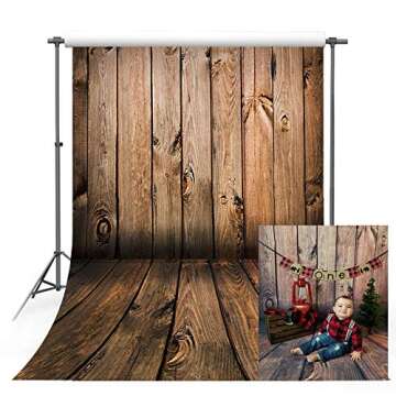 MEHOFOTO Vintage Rustic Dark Brown Wood Photo Studio Booth Backdrop Props Vinyl Newborn Baby Photosh...