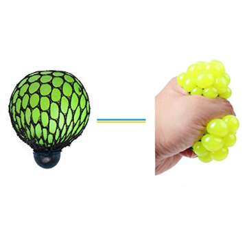 FIREBOOMOON Stress Relief Squeezing Soft Rubber Vent Grape Ball Hand Wrist Toy Funny Geek Gadget Ven...
