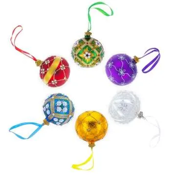 DIY Craft Clear Glass Christmas Ornaments Set of 6