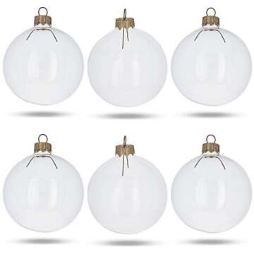 DIY Craft Clear Glass Christmas Ornaments Set of 6