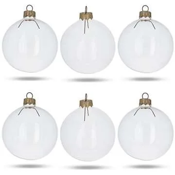 DIY Craft Clear Glass Christmas Ornaments Set of 6