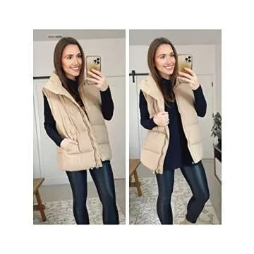 Stylish Athlisan Women's Zip Up Puffer Vest for Winter
