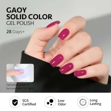 GAOY Glitter Gel Nail Polish Set, Hot Pink Cat Eye Gel with Magnet, Salon Manicure and Nail Art DIY at Home