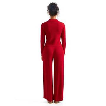 SUUKSESS Knit Long Sleeve Lounge Sets for Women - Stylish Comfort