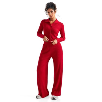 SUUKSESS Knit Long Sleeve Lounge Sets for Women - Stylish Comfort