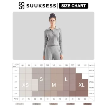 SUUKSESS Knit Long Sleeve Lounge Sets for Women - Stylish Comfort