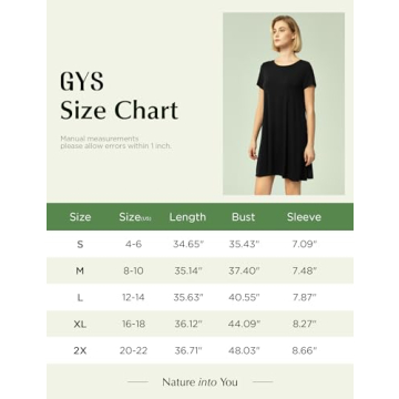 GYS Women's Soft Comfy Nightgown Viscose Dress