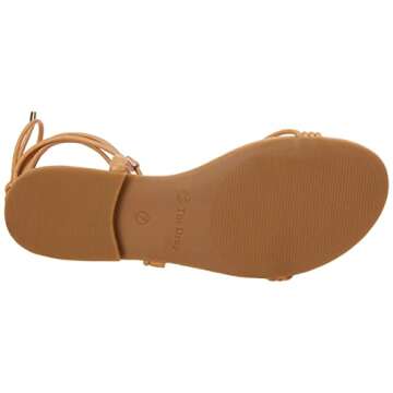 The Drop Women's Samantha Flat Strappy Lace-Up Sandal, Doe Tan, 5.5