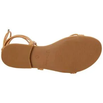 The Drop Women's Samantha Flat Strappy Lace-Up Sandal, Doe Tan, 5.5