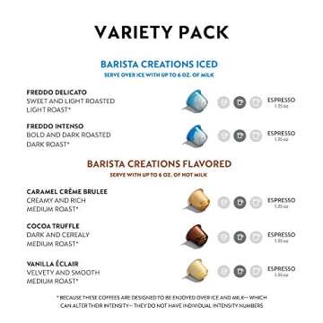 Nespresso Original Line Iced Coffee & Flavored Barista Variety Pack, 100 Count (ORIGINAL LINE ONLY)