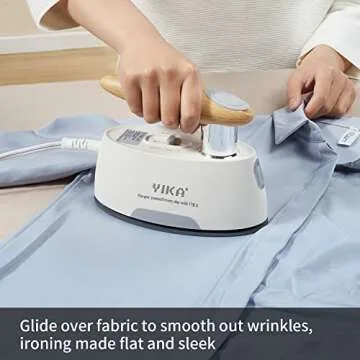 YIKA 2-in-1 Portable Clothes Steamer & Iron - Ceramic Coated Panel, Fast Heat-Up, Adjustable Heating & Steaming, Professional Handheld Fabric Wrinkle Remover for Home, Travel, and Office Use