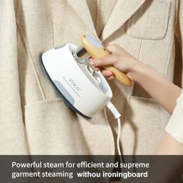 YIKA 2-in-1 Portable Clothes Steamer & Iron - Ceramic Coated Panel, Fast Heat-Up, Adjustable Heating & Steaming, Professional Handheld Fabric Wrinkle Remover for Home, Travel, and Office Use