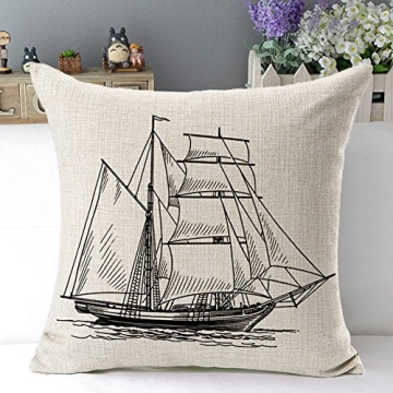 Decorative Nautical Anchor Pillow Covers - Set of 4
