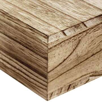 MOOCA Customizable Wooden Display Risers Set - 3 Different Height Stands for Jewelry, Watches, Cosmetics, and Accessory, Oak Color