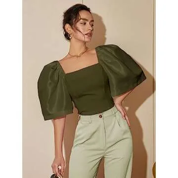 Elegant Puff Sleeve Crop Top for Everyday Style