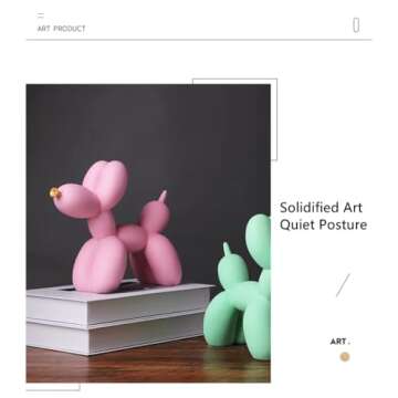 GXMRHWY Cute Resin Dog Animal Figurine Statue Ornaments for Home Decoration (Pink)