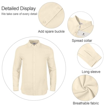 Men's Cotton Linen Casual Long Sleeve Shirt