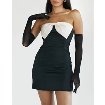 Stylish Satin Strapless Mini Dress for Women