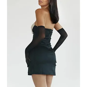 Stylish Satin Strapless Mini Dress for Women
