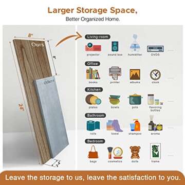 Forbena Wood Floating Shelves - 24" Natural Home Storage