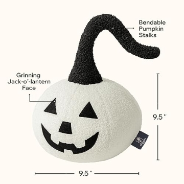 Phantoscope Pumpkin Shaped Throw Pillow for Fall Decor