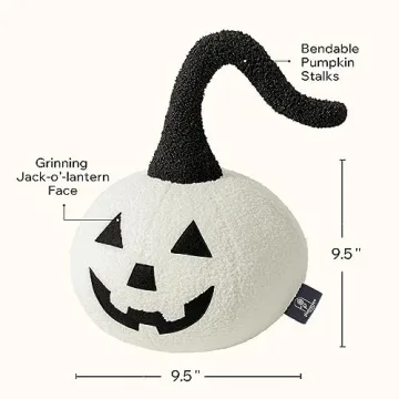 Phantoscope Pumpkin Shaped Throw Pillow for Fall Decor