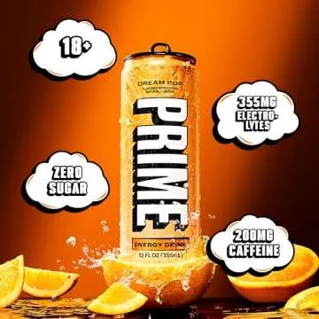 PRIME Energy DREAM POP | Zero Sugar | 200mg Caffeine | 12 Pack