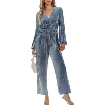 CUPSHE Women's Velvet Long Sleeve Jumpsuit for Parties