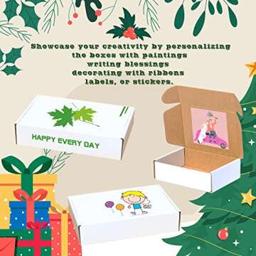 MOTO BOX 50 Pack 7x5x2 Small White Shipping Boxes - Corrugated Cardboard Mailer for Packaging, Mailing, Moving, Gifts - Eco-Friendly and Recyclable - Manufacturer Direct