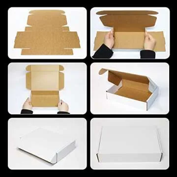 MOTO BOX 50 Pack 7x5x2 Small White Shipping Boxes - Corrugated Cardboard Mailer for Packaging, Mailing, Moving, Gifts - Eco-Friendly and Recyclable - Manufacturer Direct