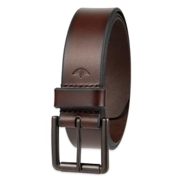 Dockers Men's Casual Leather Belt - Genuine Leather & Classic Buckle, Brown, Size 32