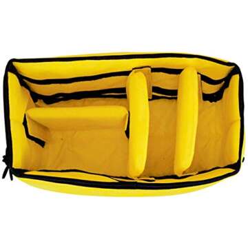 Ape Case Cubeze (ACQB 37) Flexible Padded Storage Bag; Removable & Adjustable Padded Inserts; Drawstring Closure; Hi-Vis Yellow Interior; Exterior Pockets for Accessories; Yellow