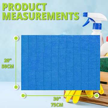 HELOMOR 3 Extra Large Floor Microfiber Cleaning Clothes, 30"x18" for Squeegee Mop, Multi-Purpose Color Rags, Reusable for House Floor Kitchen Car Window Highly Absorbent, Lint and Streak Free