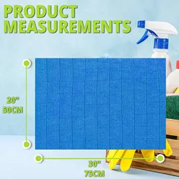 HELOMOR 3 Extra Large Floor Microfiber Cleaning Clothes, 30"x18" for Squeegee Mop, Multi-Purpose Color Rags, Reusable for House Floor Kitchen Car Window Highly Absorbent, Lint and Streak Free