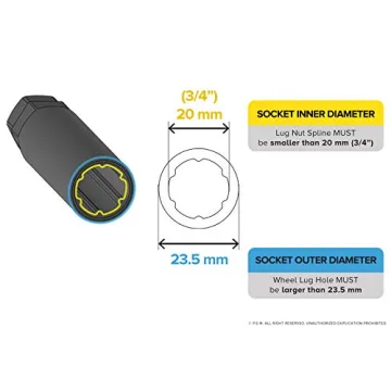 StanceMagic Large 6 Point Spline Drive Tuner Socket Key Tool